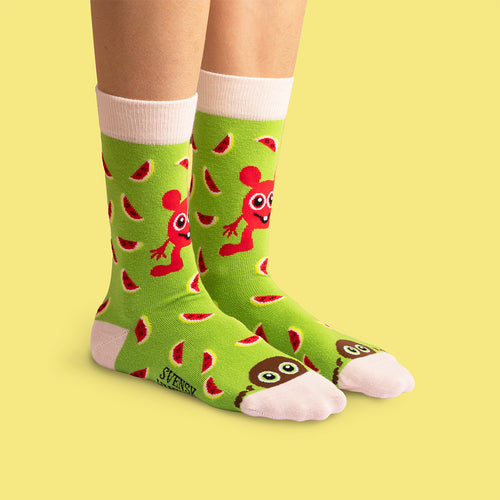Green adult socks featuring Babblarna