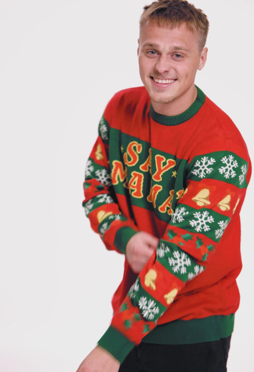 Weihnachtspullover - „SAY MAMA“ Herren